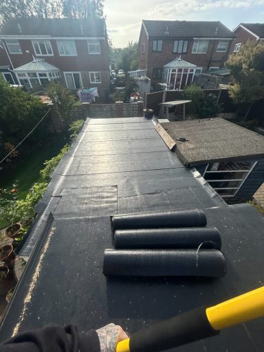 Installing A New 3 Layer Felt System To A Flat Roof In West Bromwich Flat Roof Repaired In West Bromwich